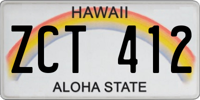 HI license plate ZCT412
