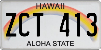 HI license plate ZCT413