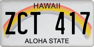 HI license plate ZCT417