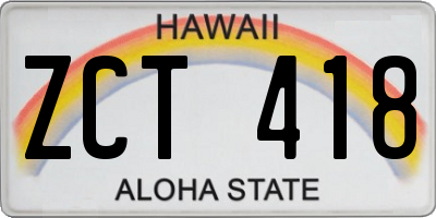 HI license plate ZCT418