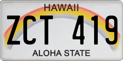 HI license plate ZCT419