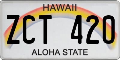 HI license plate ZCT420