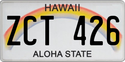 HI license plate ZCT426