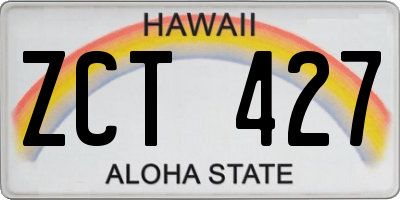 HI license plate ZCT427