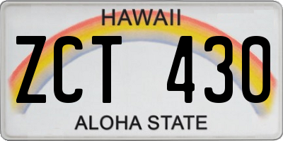 HI license plate ZCT430