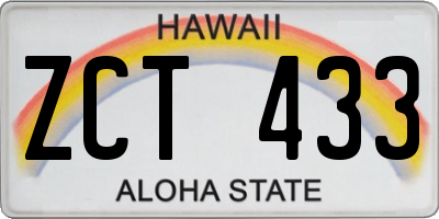 HI license plate ZCT433