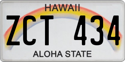 HI license plate ZCT434