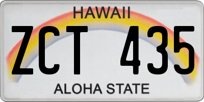 HI license plate ZCT435