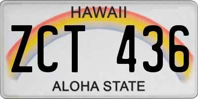 HI license plate ZCT436