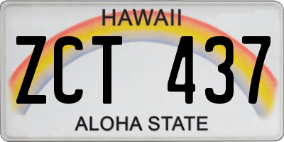 HI license plate ZCT437