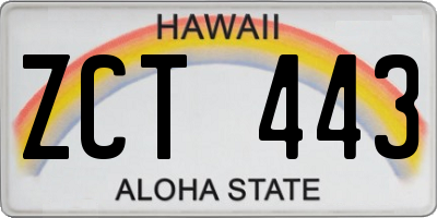 HI license plate ZCT443