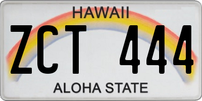 HI license plate ZCT444