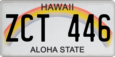 HI license plate ZCT446