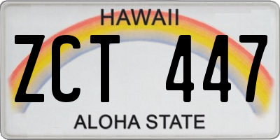 HI license plate ZCT447