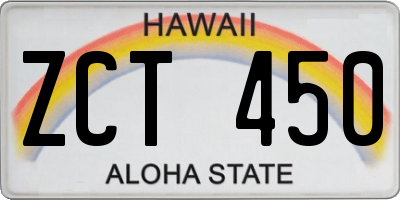 HI license plate ZCT450