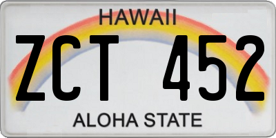 HI license plate ZCT452