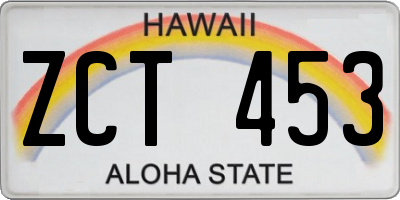HI license plate ZCT453