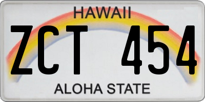 HI license plate ZCT454