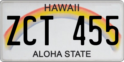 HI license plate ZCT455
