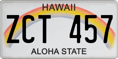 HI license plate ZCT457