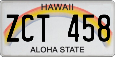 HI license plate ZCT458