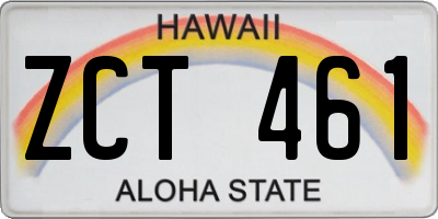 HI license plate ZCT461