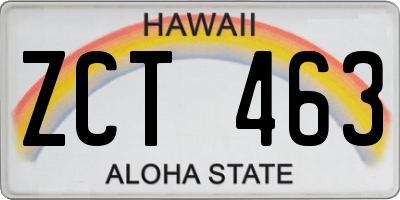 HI license plate ZCT463