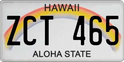 HI license plate ZCT465