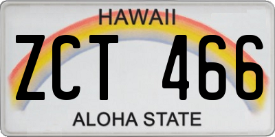 HI license plate ZCT466