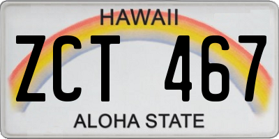 HI license plate ZCT467