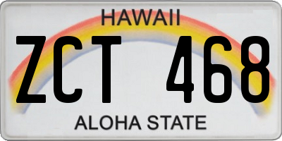 HI license plate ZCT468
