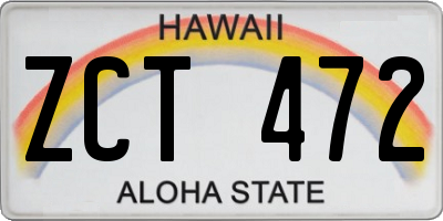 HI license plate ZCT472
