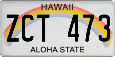 HI license plate ZCT473