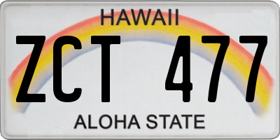 HI license plate ZCT477