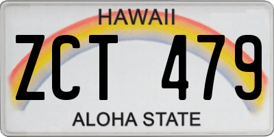 HI license plate ZCT479