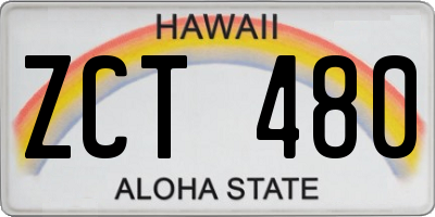 HI license plate ZCT480