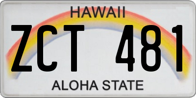 HI license plate ZCT481