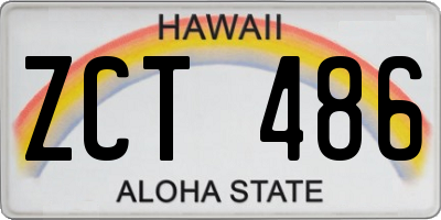 HI license plate ZCT486