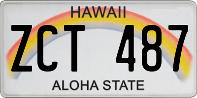 HI license plate ZCT487