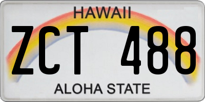 HI license plate ZCT488
