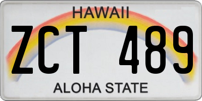 HI license plate ZCT489