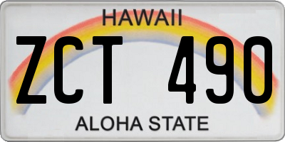 HI license plate ZCT490