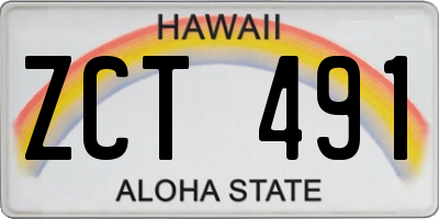 HI license plate ZCT491