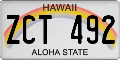 HI license plate ZCT492