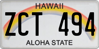 HI license plate ZCT494