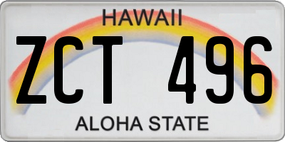 HI license plate ZCT496