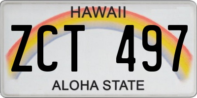 HI license plate ZCT497