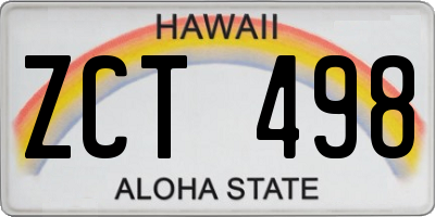 HI license plate ZCT498