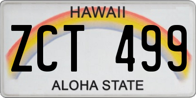 HI license plate ZCT499