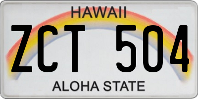 HI license plate ZCT504